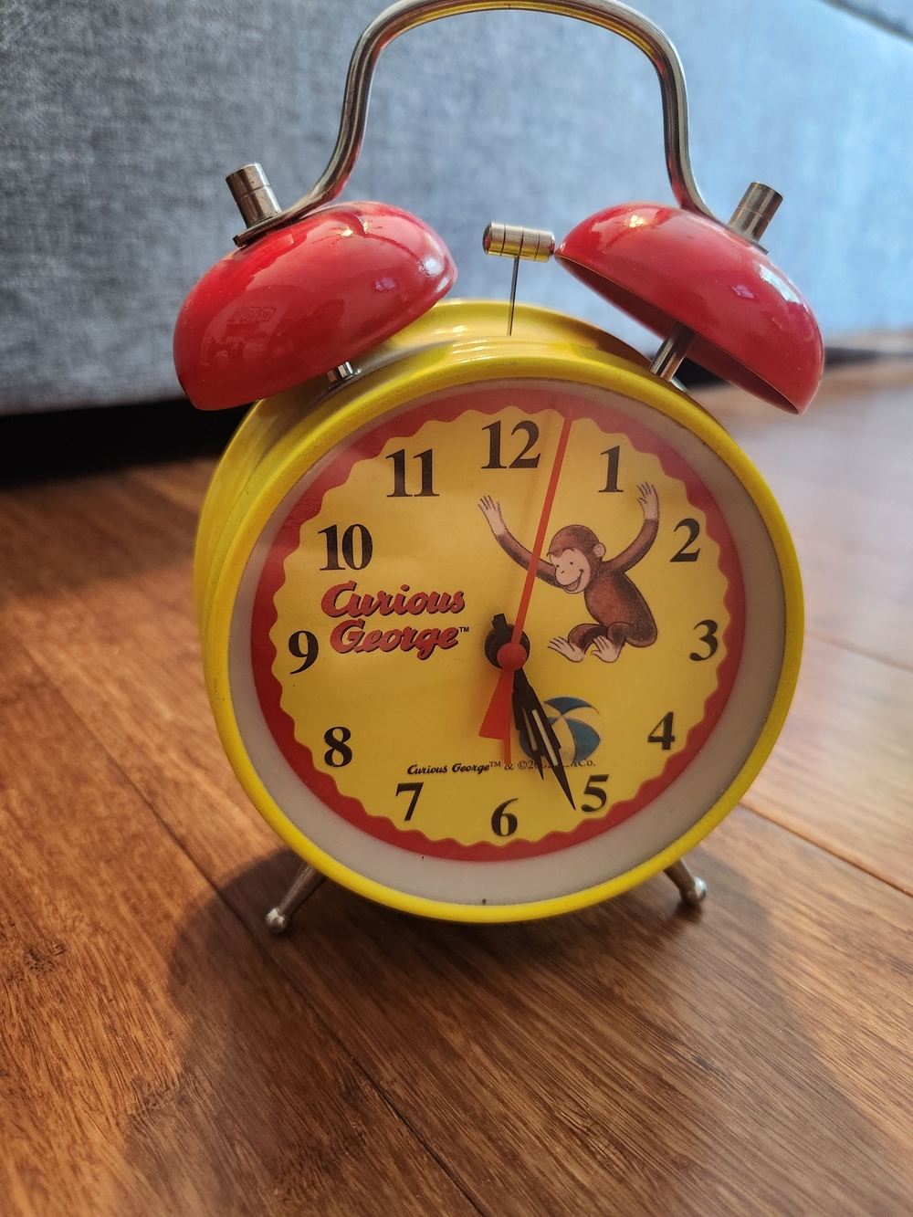 Vintage Curious George Retro Twin-Bell Alarm Clock Decor Battery Operated